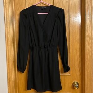 Black long sleeve short dress